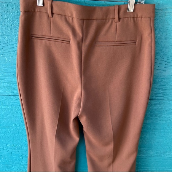 & OTHER STORIES PRESSED CREASED FLARE LEG NEUTRAL TAN TROUSERS SIZE 10 - Picture 10 of 13